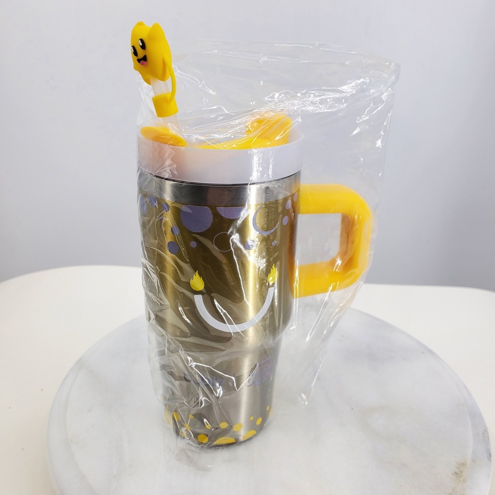 Super Mario Bros bubly Luma Gold Stainless Steel Tumbler Straw Sipper Yellow
